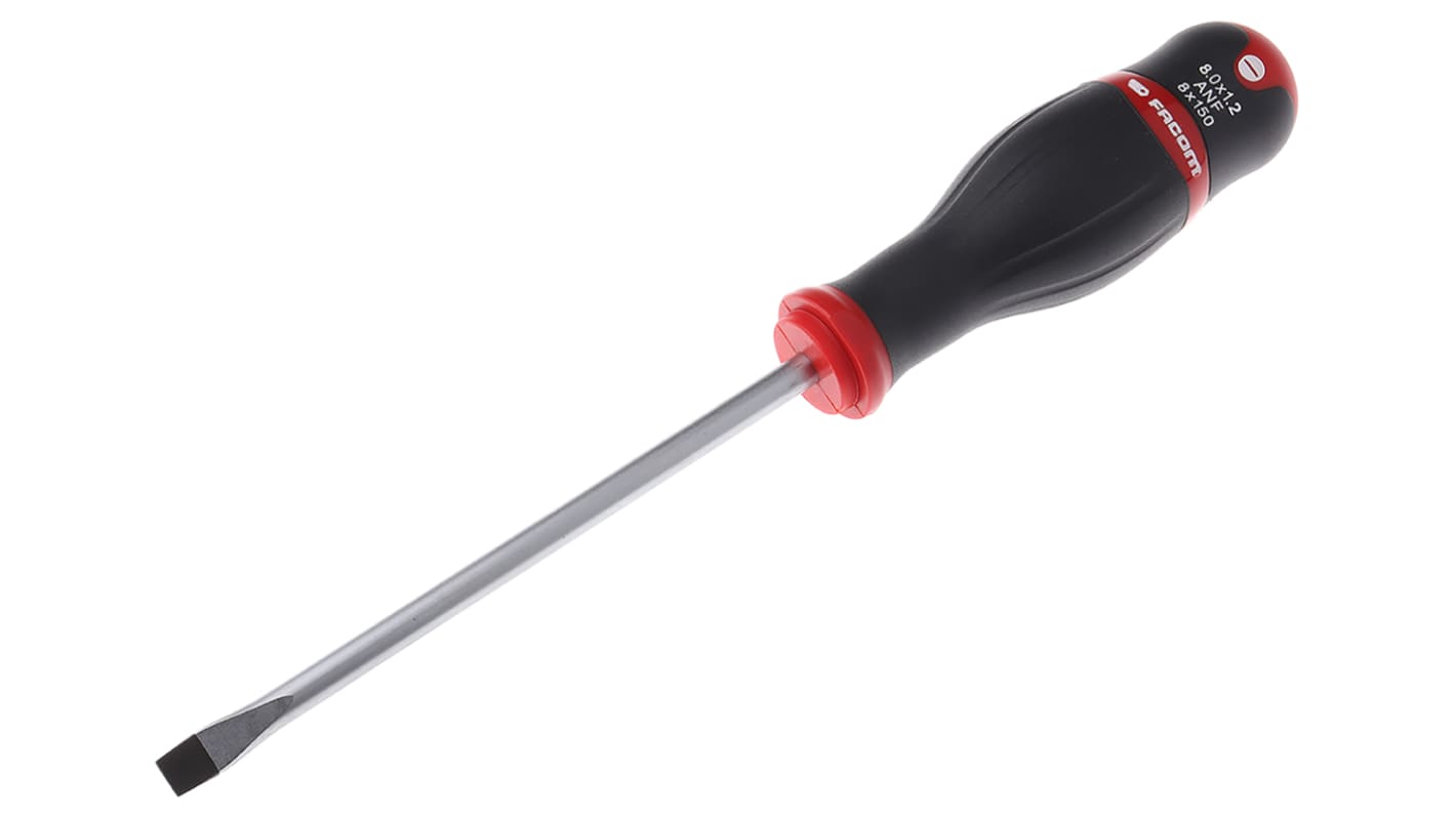 Facom Slotted Screwdriver, 8 x 1.2 mm Tip, 150 mm Blade, 275 mm Overall