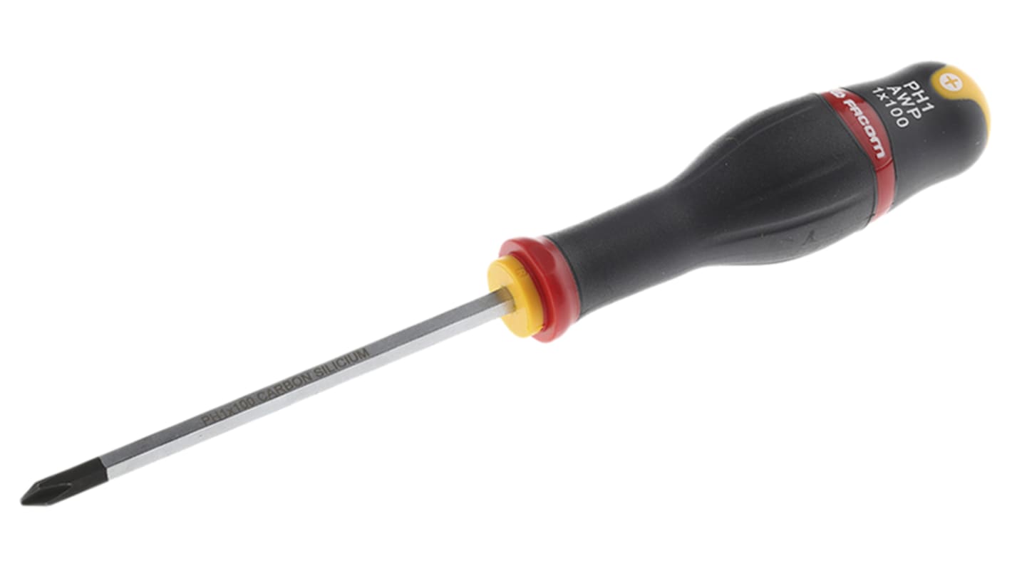 Facom Phillips Screwdriver, PH1 Tip, 100 mm Blade, 209 mm Overall