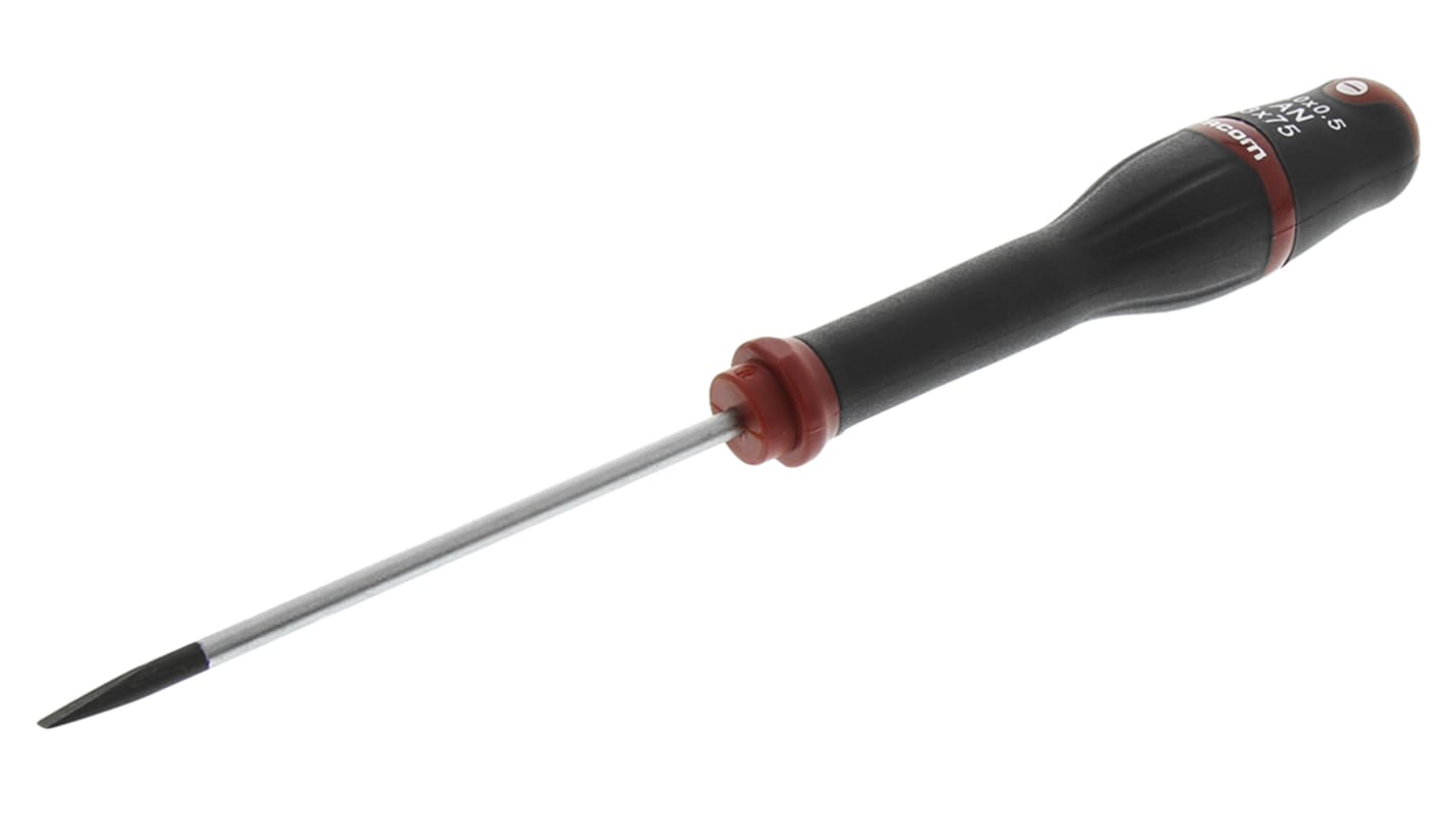 Facom Slotted Screwdriver, 3 x 0.5 mm Tip, 75 mm Blade, 178 mm Overall