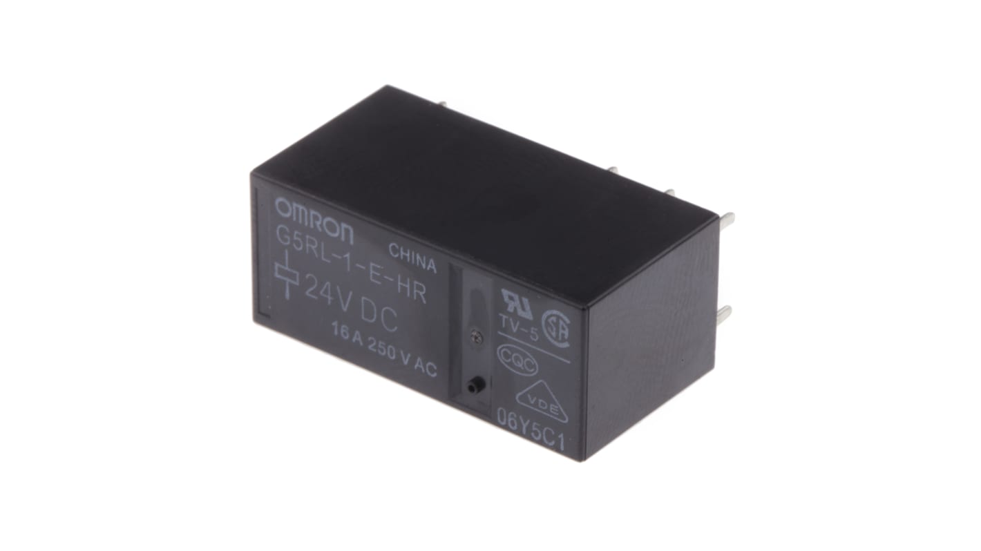 Omron PCB Mount Power Relay, 24V dc Coil, 16A Switching Current, SPDT