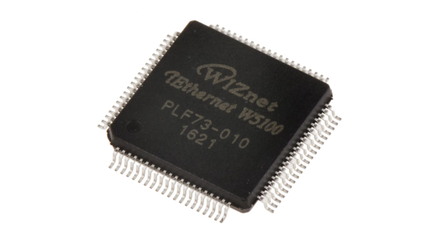 WIZnet Inc Ethernet kontroller, 100Mbit/s MII 3,3 V, 80 ben, LQFP