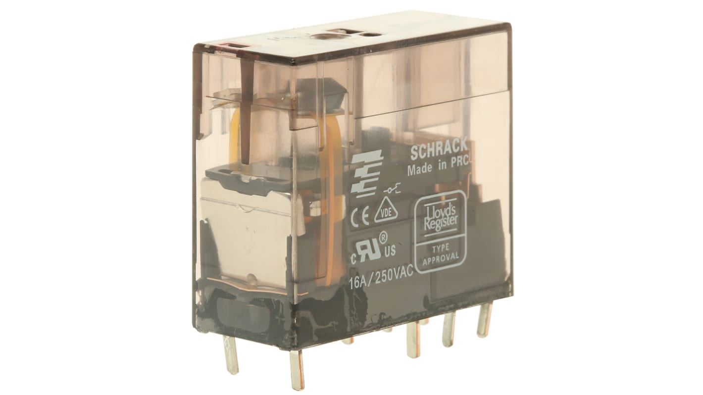 TE Connectivity PCB Mount Power Relay, 230V ac Coil, 16A Switching Current, SPDT