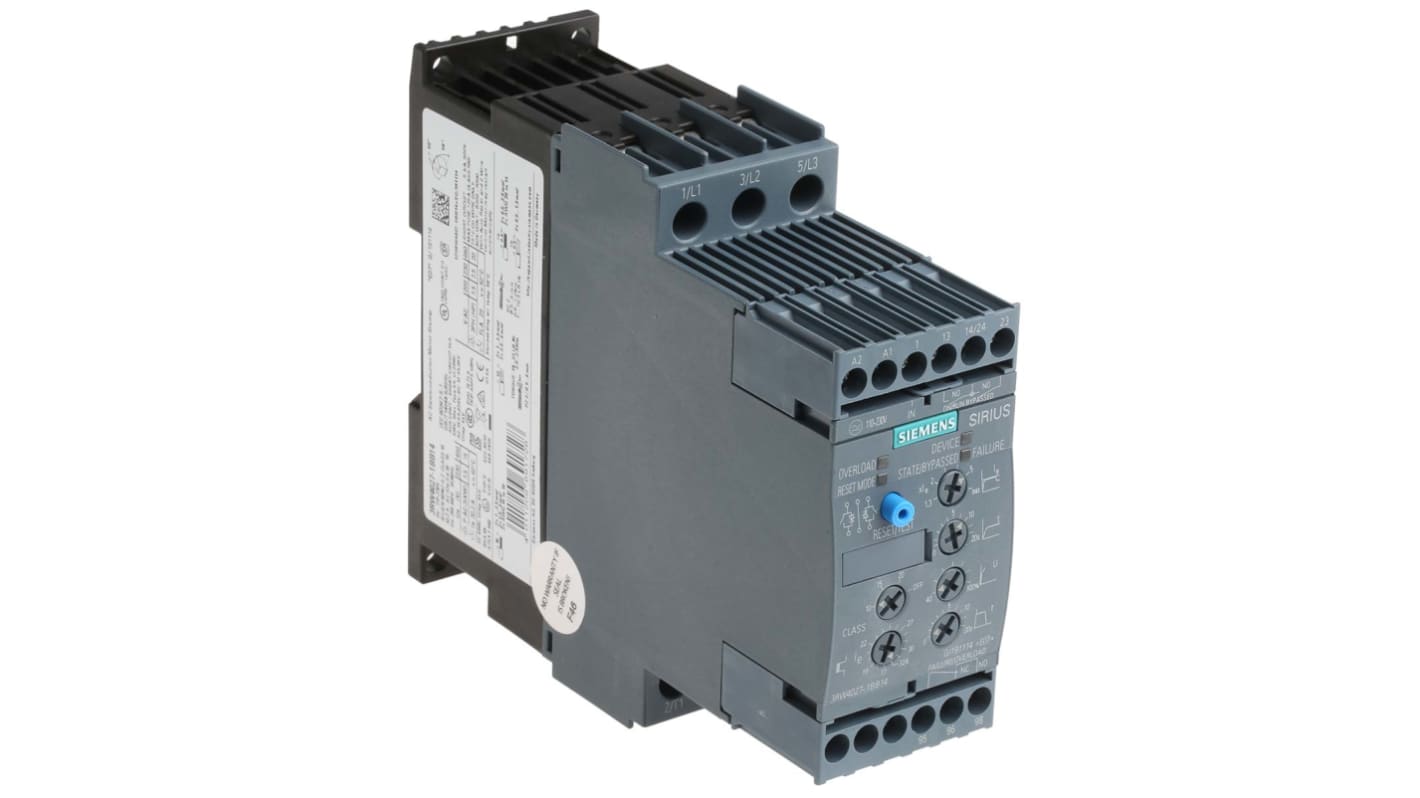 Siemens SIRIUS 3RW40 Sanftstarter 3-phasig 15 kW, 480 V ac / 32 A