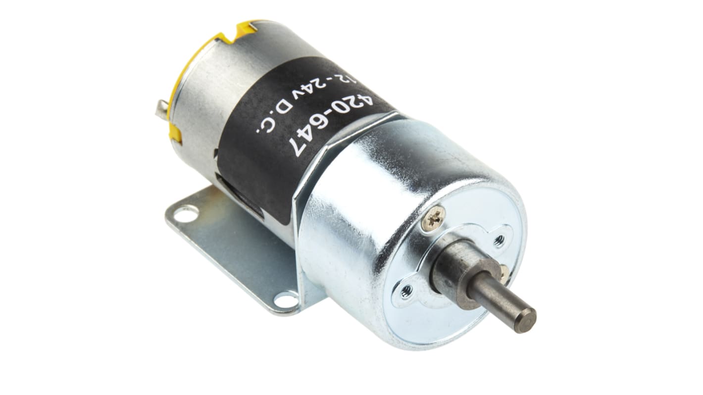 Egyenáramú hajtóműves motor 12 V DC Kefés hajtóműmotor, 6 ford./perc, 1,31 W, 190 mA