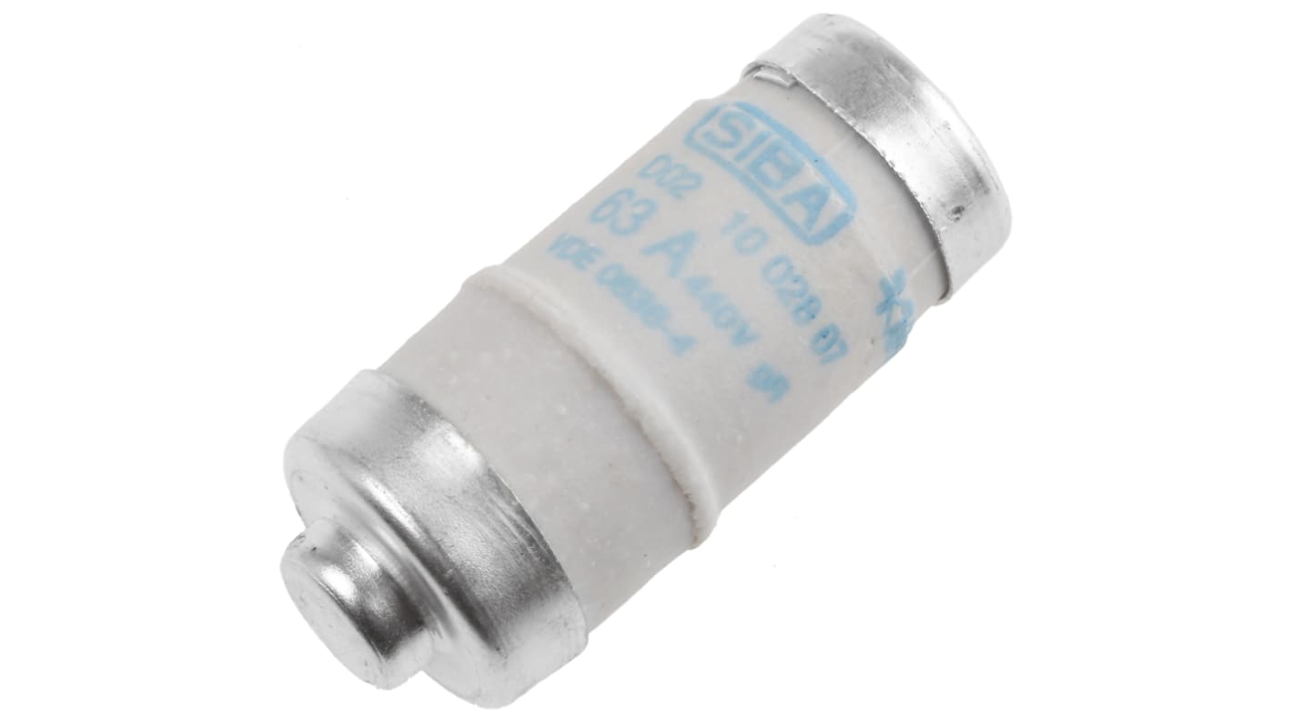 SIBA 63A D02 Neozed Fuse, E18 Thread Size, gR, 440V ac