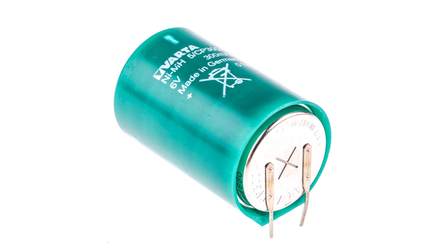 Mincové baterie 6V CP300H NiMH Kolík PCB 300mAh Varta