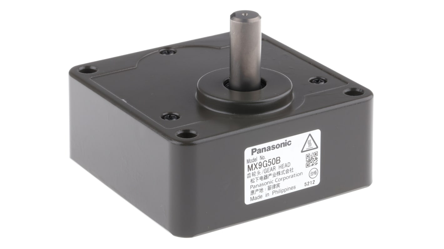 Caja de cambios Panasonic Cilíndrico, ratio de reducción 50:1, par máx. 9,8 Nm, velocidad máx. 27rpm, 40 W