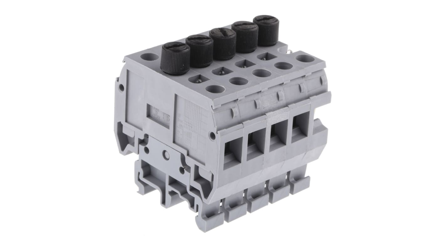 Entrelec MB Series Grey Fused DIN Rail Terminal, 10mm², Screw Termination, Fused