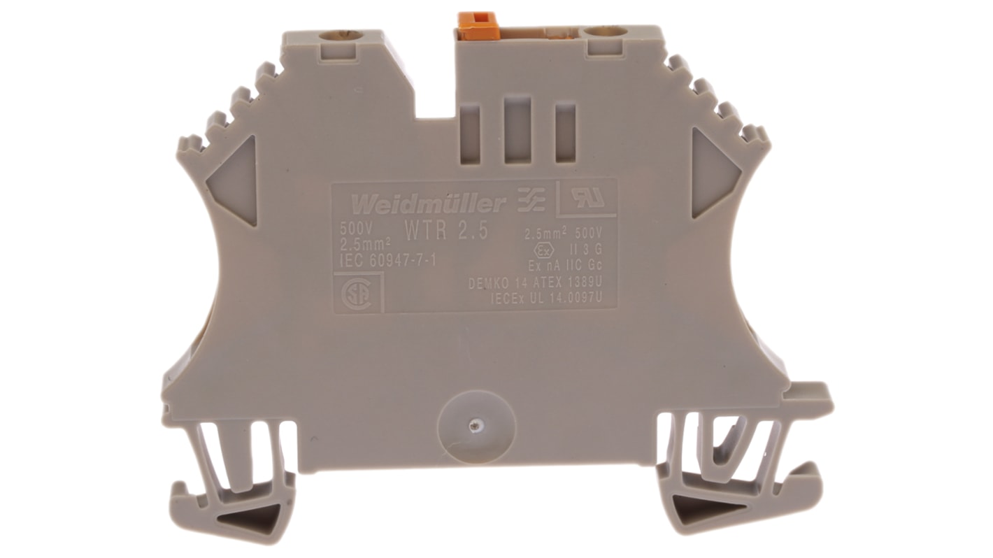 1855610000 | Weidmuller WTR Series Brown Disconnect Terminal Block, 2 ...