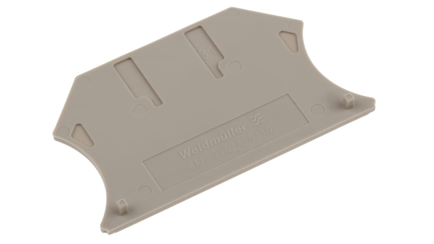 Weidmuller W Series End Cover for Use with DIN Rail Terminal Blocks, ATEX