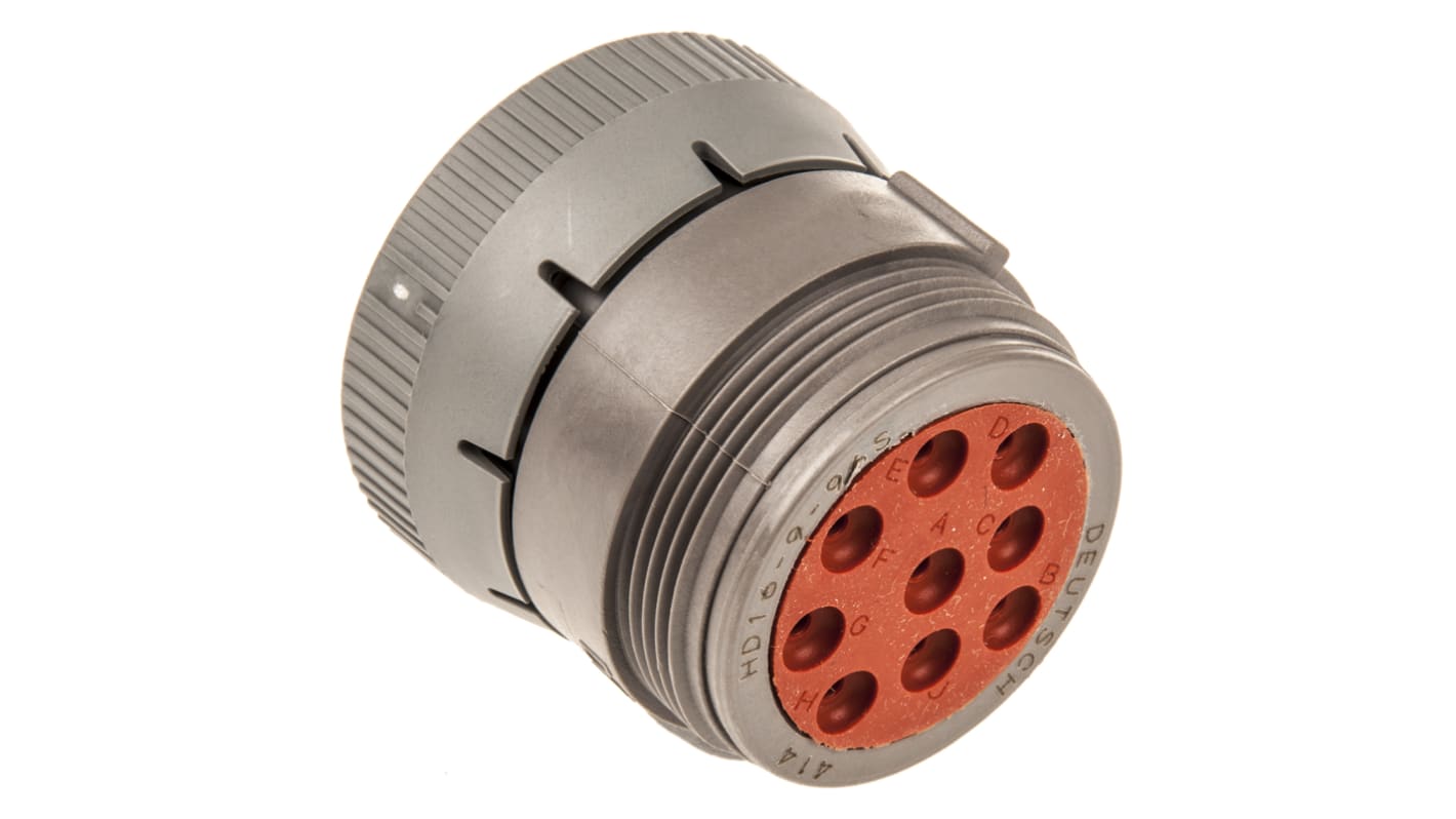 Deutsch Circular Connector, 9 Contacts, Cable Mount, Plug, Female, IP67, HD10 Series