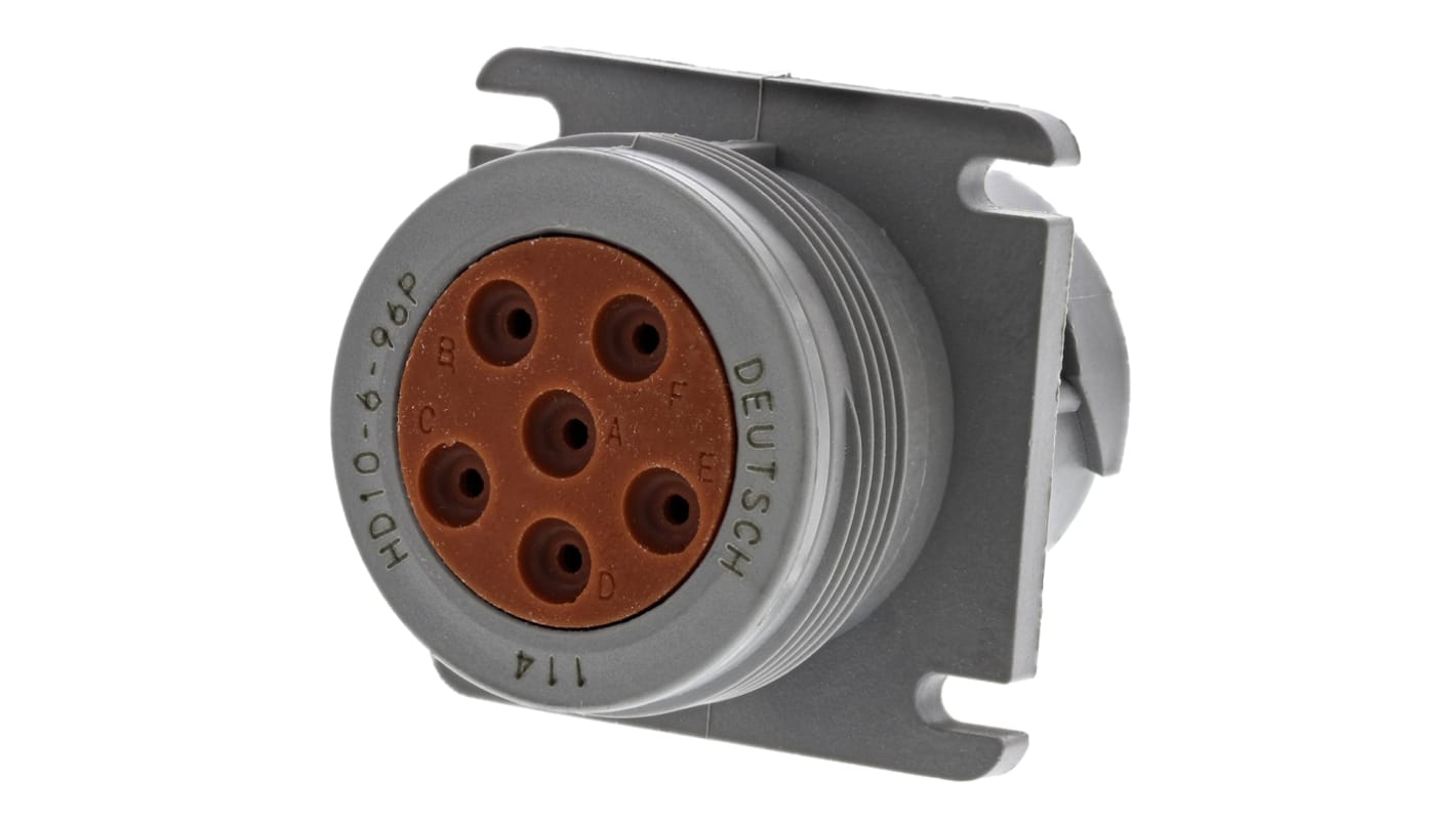 HD10696P Deutsch Circular Connector, 6 Contacts, Cable Mount