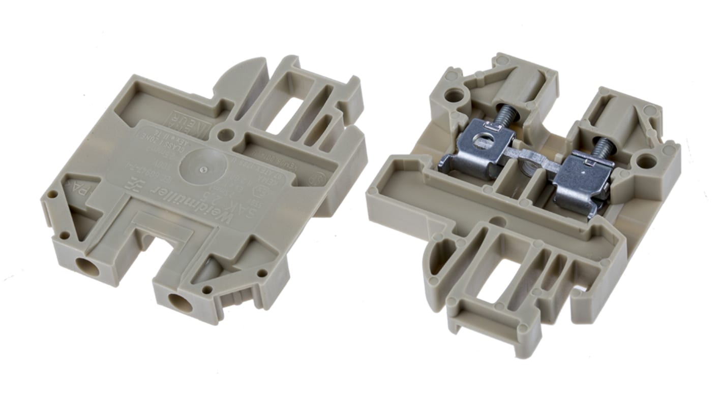 Weidmüller SAK Series Brown Feed Through Terminal Block, 2.5mm², Single-Level, Screw Termination, IECEx