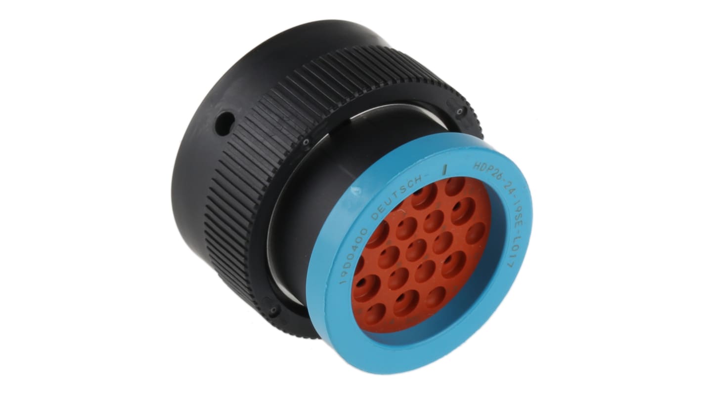 Deutsch Circular Connector, 19 Contacts, Cable Mount, Plug, Female, IP67, HD20 Series