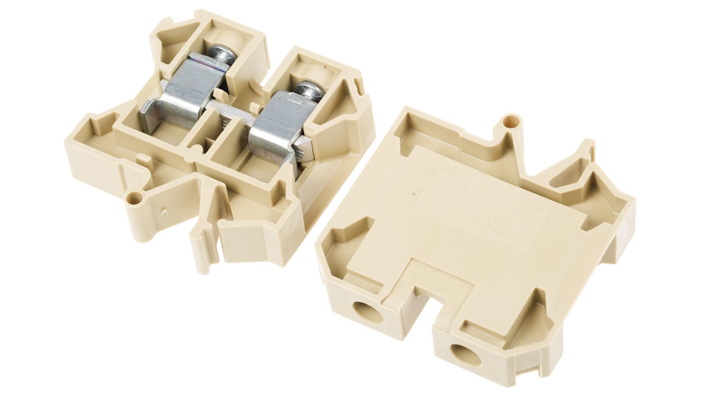 Weidmüller SAK Series Brown Feed Through Terminal Block, 16mm², Single-Level, Screw Termination