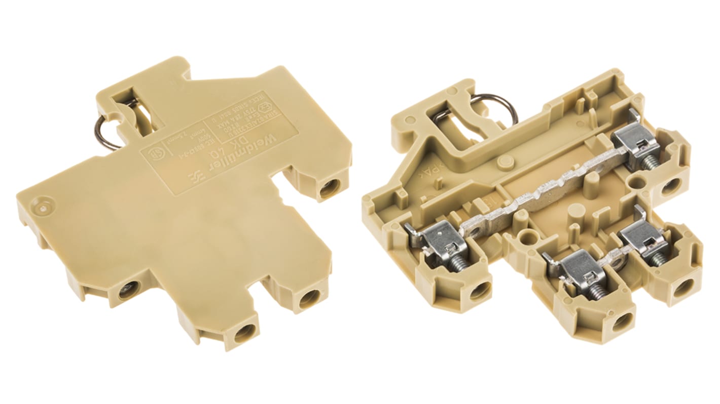 Weidmüller DK Series Brown Double Level Terminal Block, 4mm², Double-Level, Screw Termination