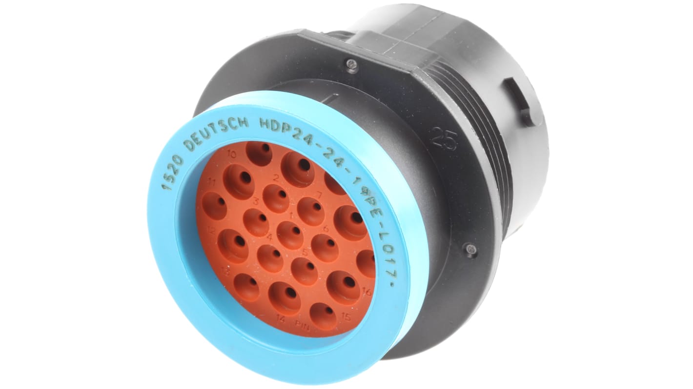 Deutsch Circular Connector, 19 Contacts, Cable Mount, Socket, Male, IP67, HD20 Series