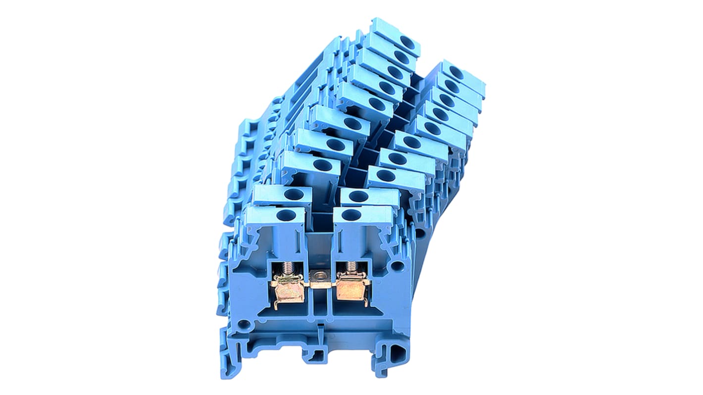 Entrelec SNA Series Blue DIN Rail Terminal Block, 4mm², Single-Level, Screw Termination