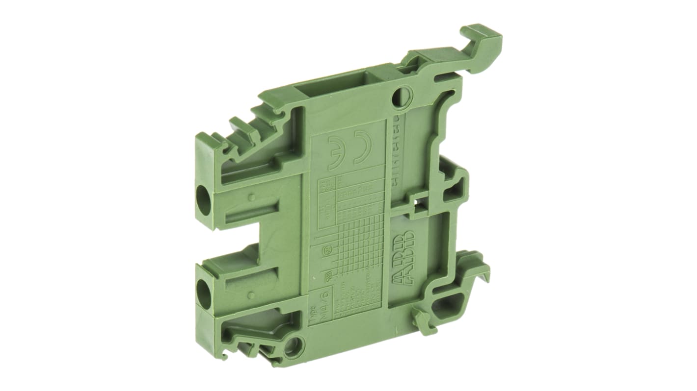 Entrelec SNA Series Green DIN Rail Terminal Block, 4mm², Single-Level, Screw Termination