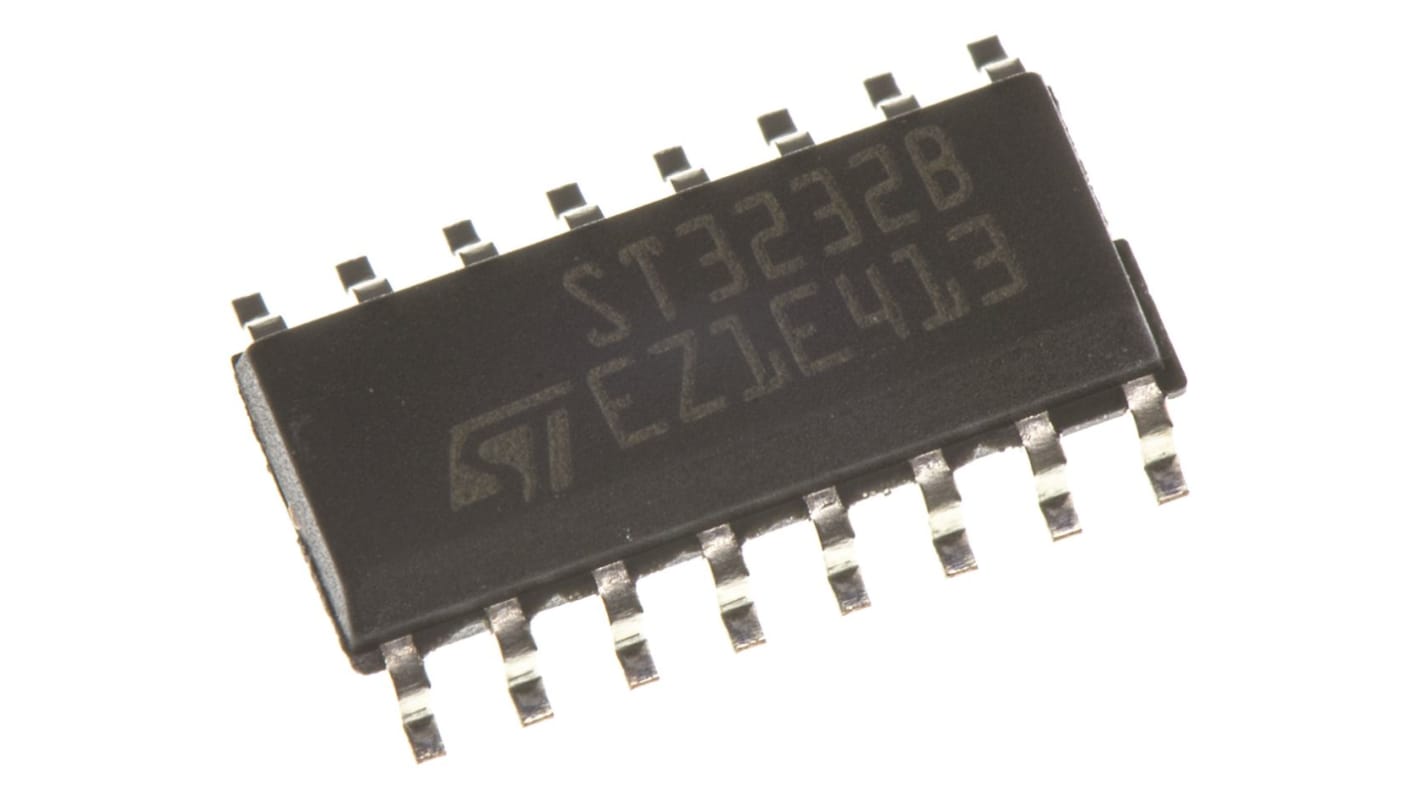 STMicroelectronics ST3232BDR Line Transceiver, 16-Pin SOIC