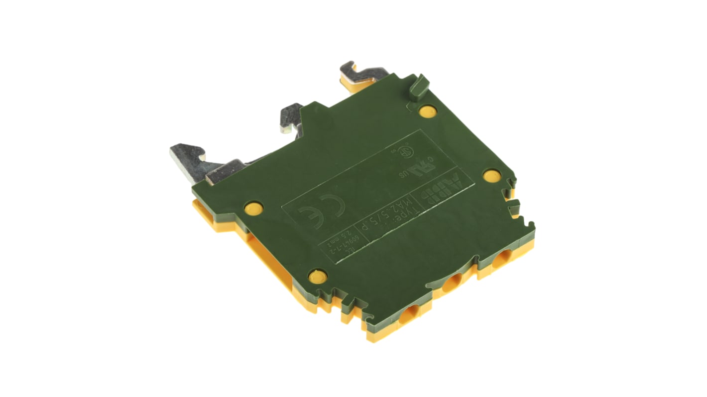 Entrelec SNA Series Green/Yellow Earth Terminal Block, 2.5mm², Single-Level, Screw Termination