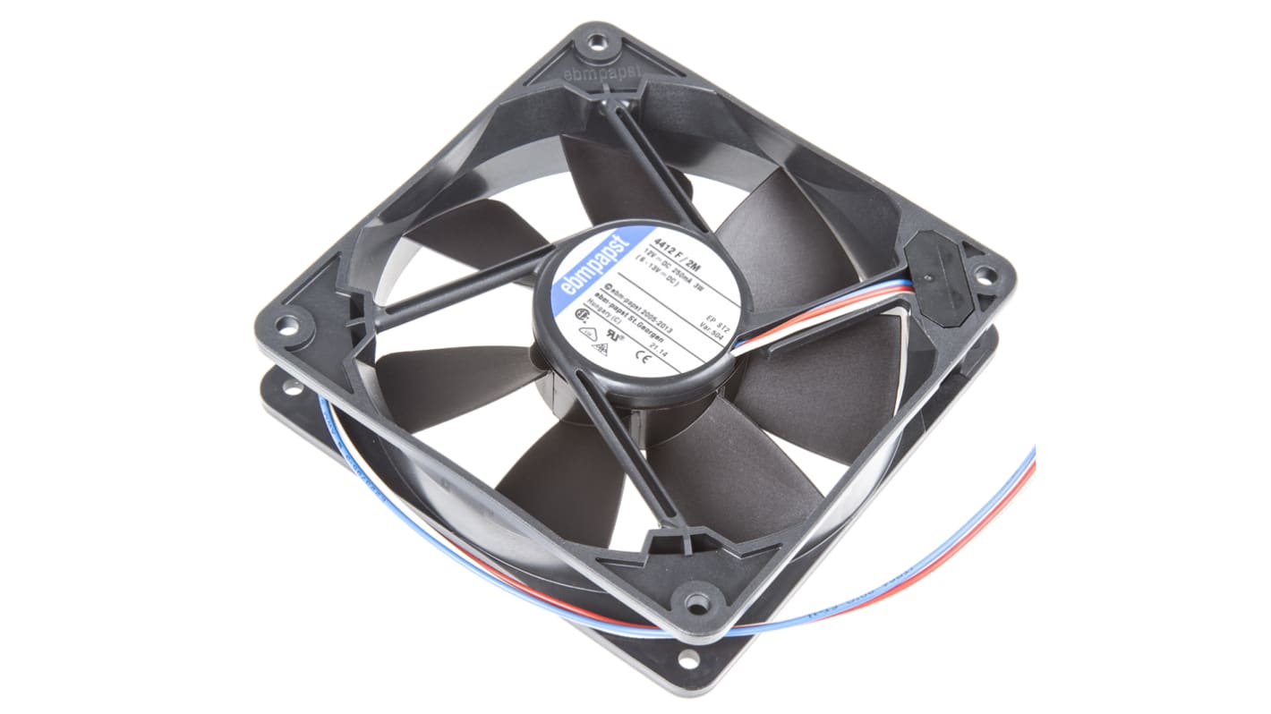 Ventilateur axial 4400 F ebm-papst 12 V dc, 140m³/h, 119 x 119 x 25mm, 3.2W