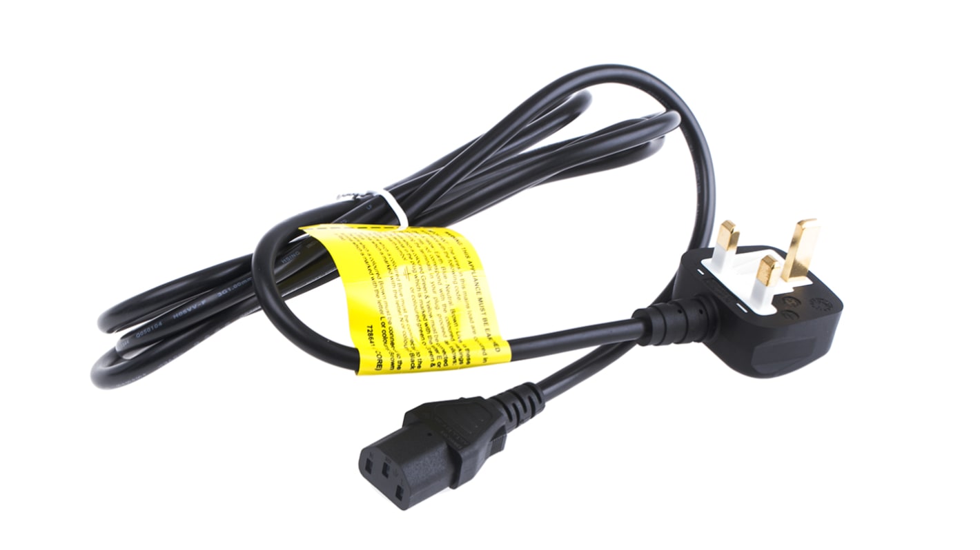 cable de alimentación RS PRO Negro de 2m, 250 V / 10 A