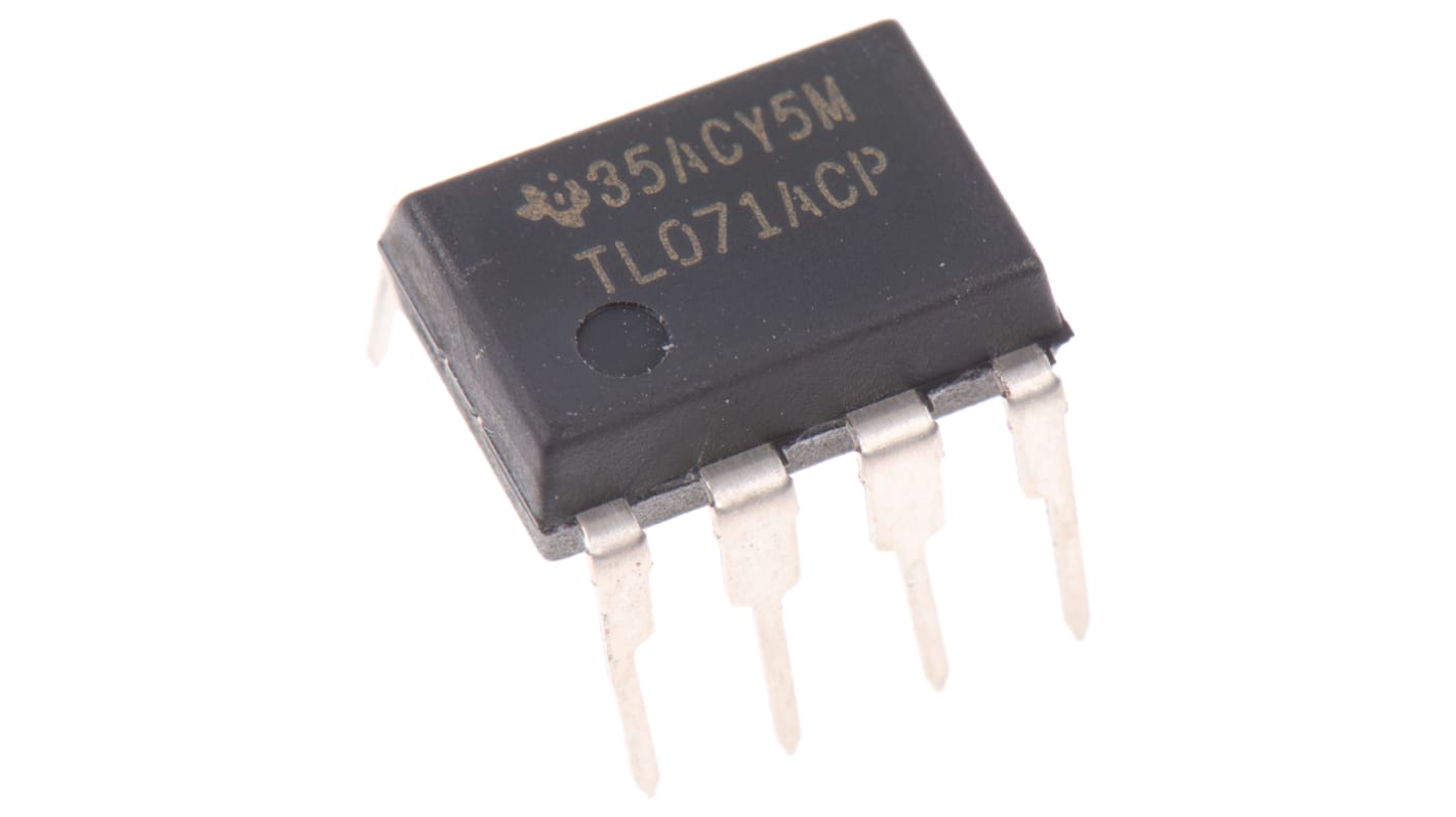 Texas Instruments TL071ACP, Op Amp, 3MHz, 8-Pin PDIP