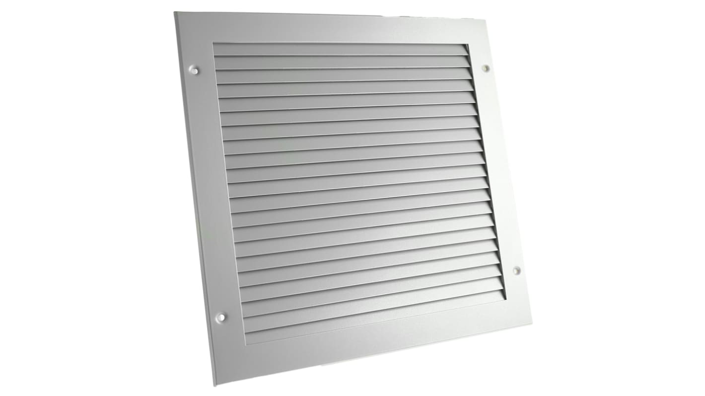 RS PRO Silver Aluminium Grille, Parallel Slat, 344 x 344 x 17mm