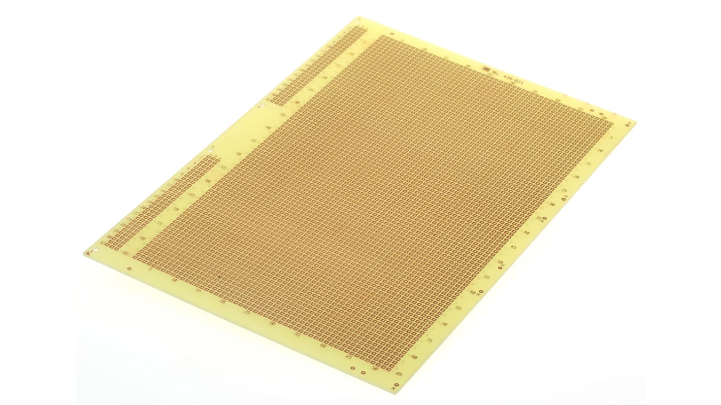 Placa de matriz 03-0111, cara única, DIN 41612, FR4, orificios: 52 x 85, diámetro 1.02mm, paso 2.54 x 2.54mm, 233.4 x