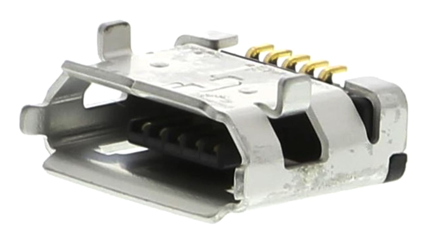 Conector USB JAE DX4R005J91, Hembra, Ángulo de 90° , Montaje Superficial, Versión 1.01, 30,0 V., 500.0mA, MICRO-USB