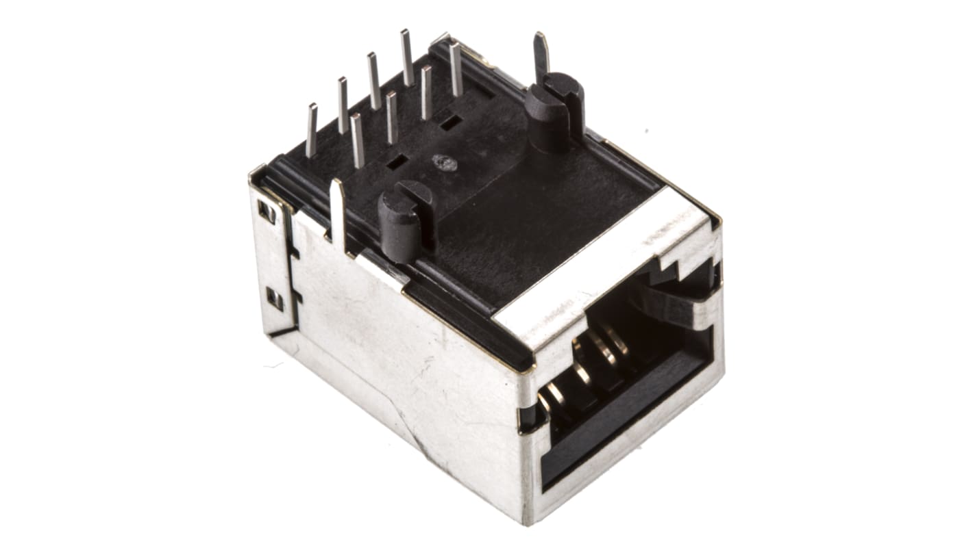 Connecteur RJ45 cat 5e Bel-Stewart série SS-71 Femelle, Blindé Traversant Angle Droit