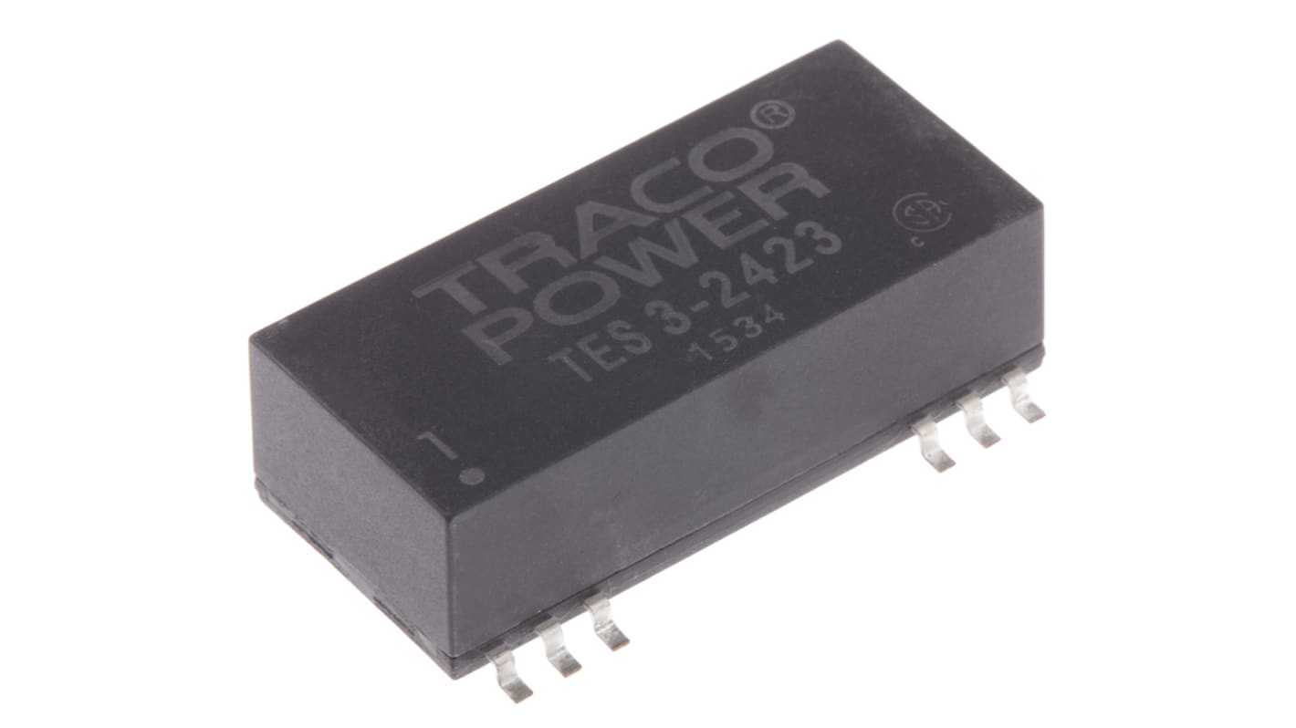 TRACOPOWER TES 3 DC/DC-Wandler 3W 24 V dc IN, ±15V dc OUT / ±100mA Oberflächenmontage 1.5kV dc isoliert