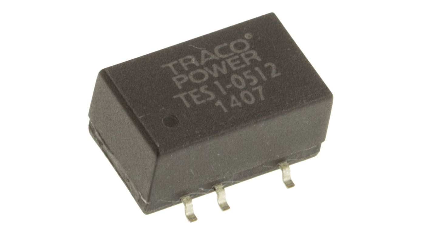 TRACOPOWER TES 1 DC-DC Converter, 12V dc/ 85mA Output, 4.5 → 5.5 V dc Input, 1W, Surface Mount, +85°C Max Temp