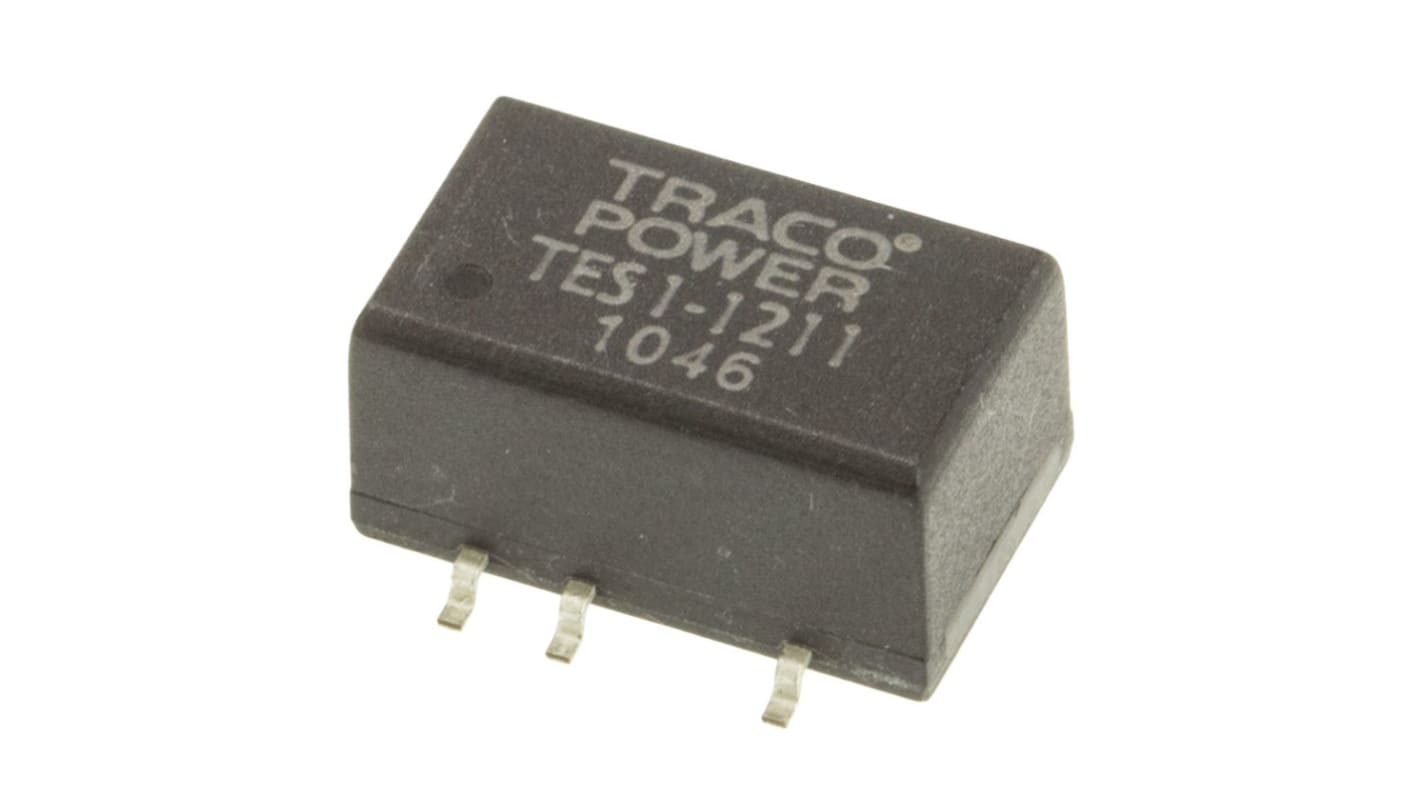TRACOPOWER TES 1 DC-DC Converter, 5V dc/ 200mA Output, 10.8 → 13.2 V dc Input, 1W, Surface Mount, +85°C Max Temp