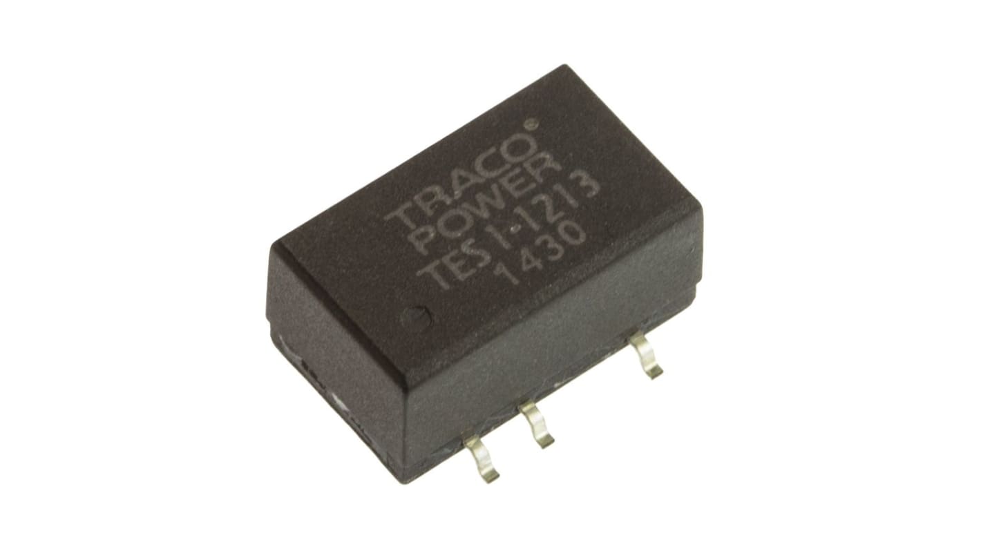 TRACOPOWER TES 1 DC-DC Converter, 15V dc/ 65mA Output, 10.8 → 13.2 V dc Input, 1W, Surface Mount, +85°C Max Temp