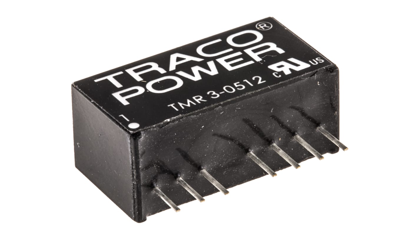 TRACOPOWER DC-DCコンバータ Vout：12V dc 4.5 → 9 V dc, 3W, TMR 3-0512