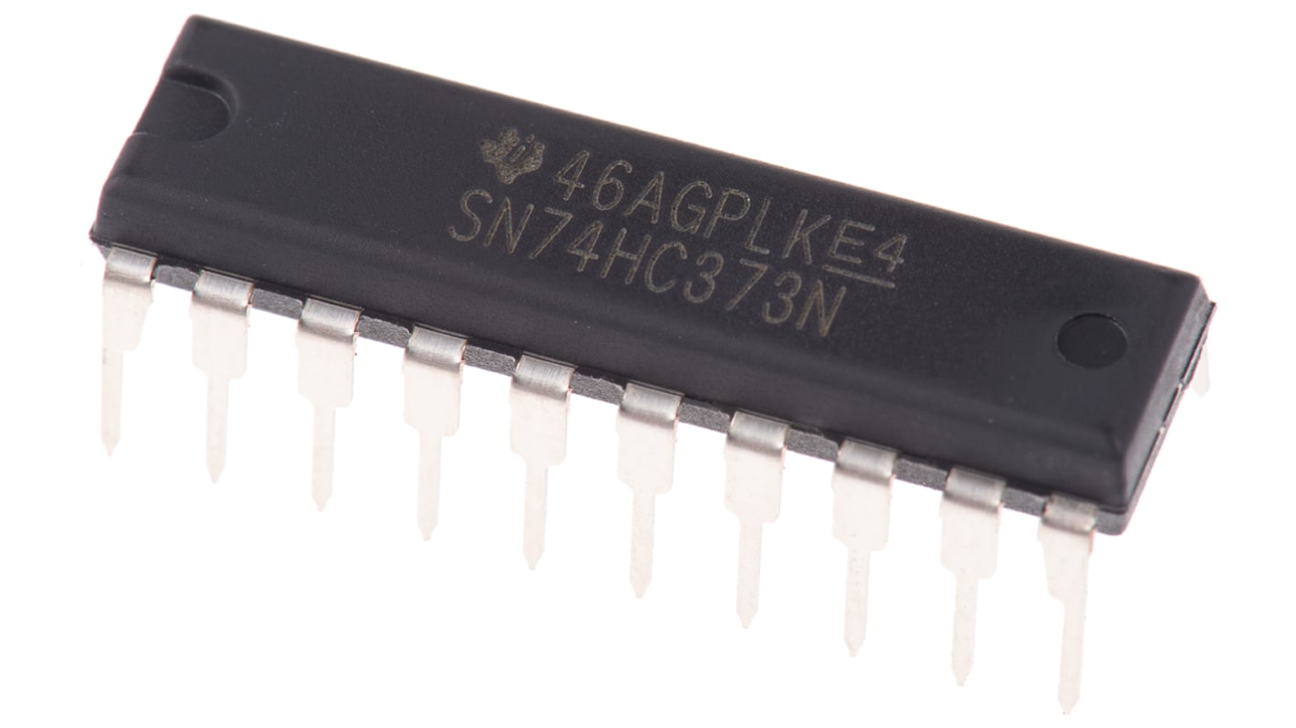 Przerzutnik, typu D, SN74HC373N, THT, 8bit-Bit, 20-Pin, PDIP, wy: 3 stanowe, Texas Instruments