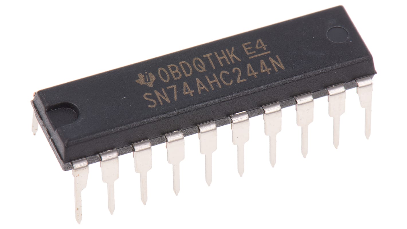 Texas Instruments SN74HC540N, Buffer, line driver, HC, 3-State, Inverterende, 20 ben PDIP