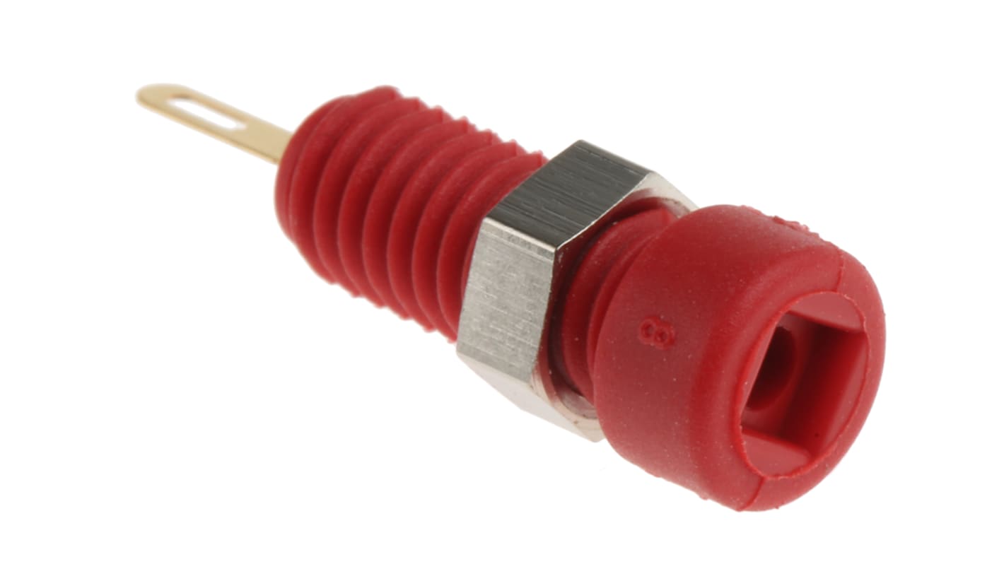 Hirschmann Test & Measurement Red Female Banana Plug - Solder, 60V dc