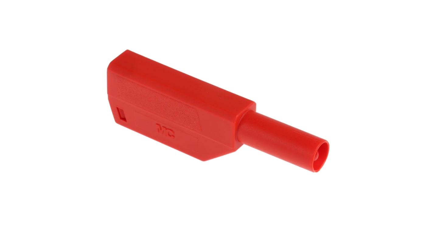 Conector banana Macho, 32A, 1000V, Contacto Oro, Rojo