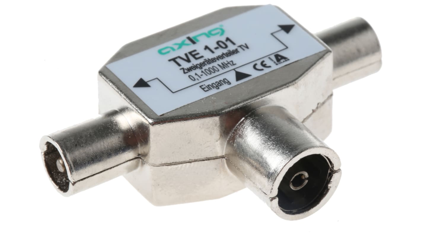 Splitter RF Zehnder, 75Ω, 1 IEC femmina a 2 connettori IEC, frequenza 0.1 → 1000MHz