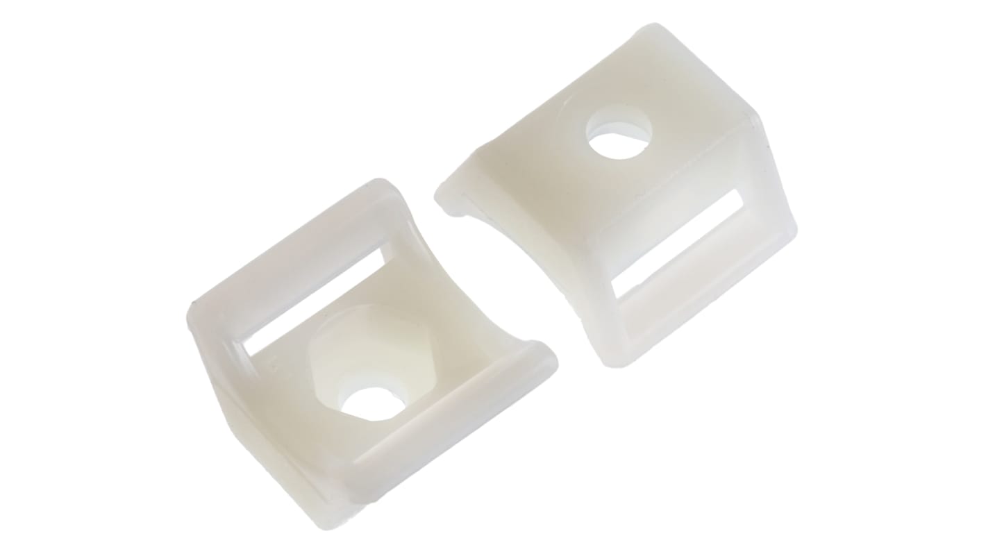 HellermannTyton NY Befestigungssockel selbstklebend, Nylon 66 13.5mm x 12 mm, für 3mm → 8mm Kabelbinder, 100 Stück