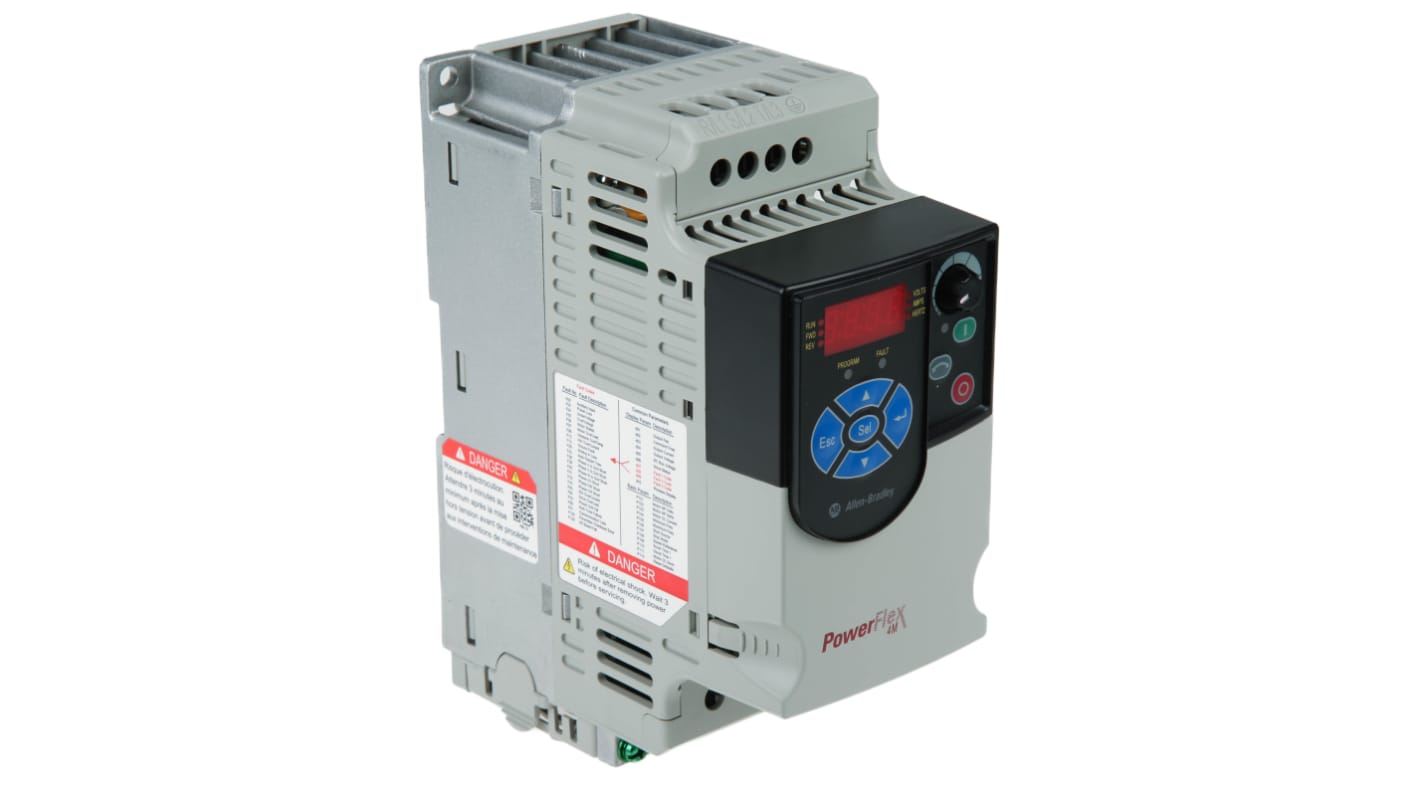 Variador de frecuencia Allen Bradley serie PowerFlex 4M, 0,2 kW, 240 V ac, 1 fase, 1,6 A, 400Hz, IP20, ModBus