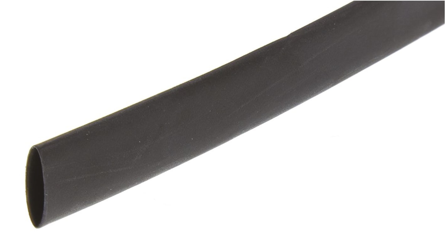 HellermannTyton Heat Shrink Tubing, Black 9.5mm Sleeve Dia. x 5m Length 3:1 Ratio, HIS-3 Series