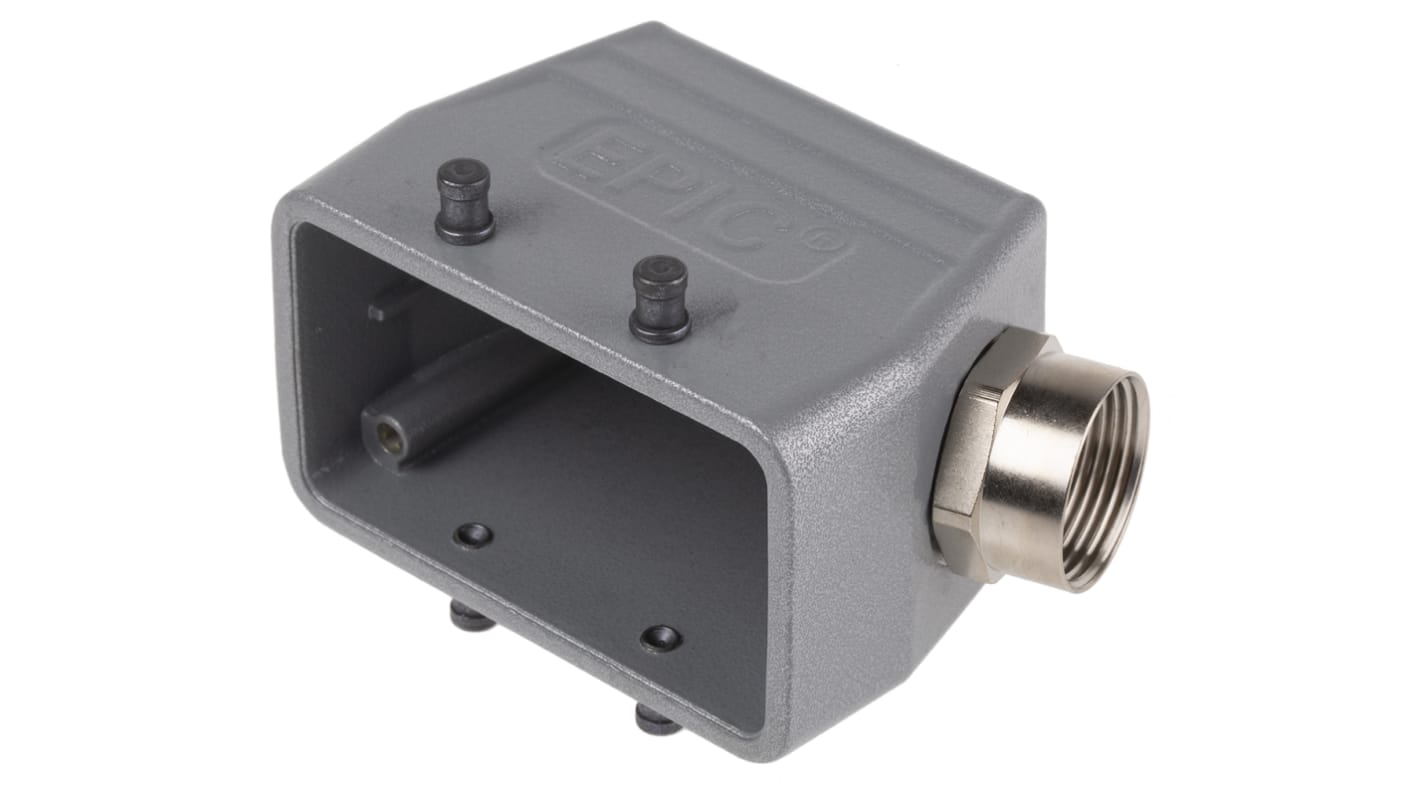 Carcasa para conector industrial con entrada lateral EPIC serie H-B, con rosca PG16