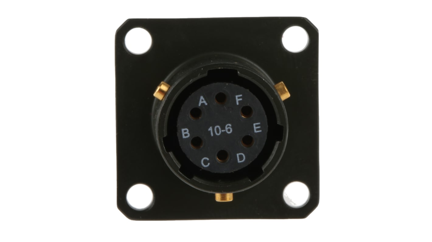 62GB12E1006SN Amphenol Limited, 62GB 6 Way Box Mount MIL Spec