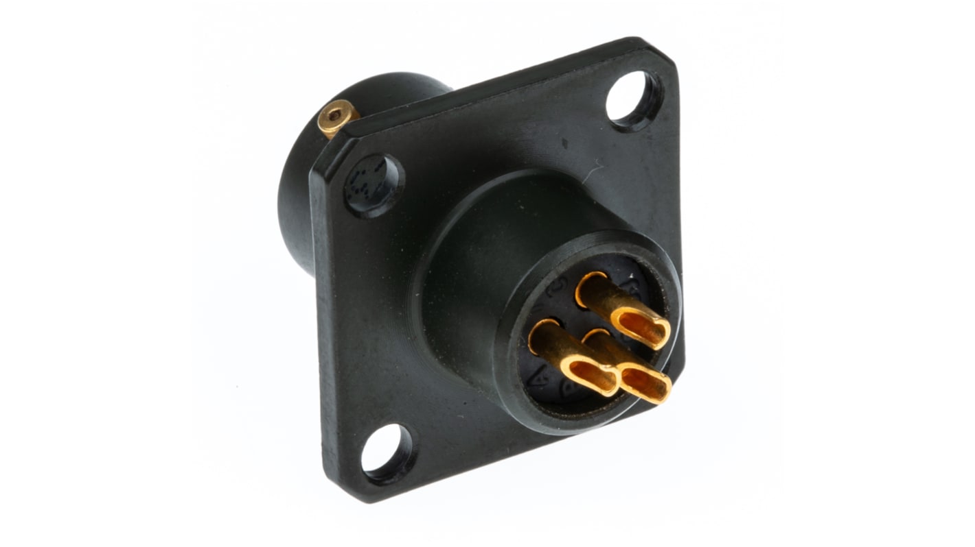 Amphenol Limited, 62GB 3 Way Box Mount MIL Spec Circular Connector Receptacle, Pin Contacts,Shell Size 8, Bayonet