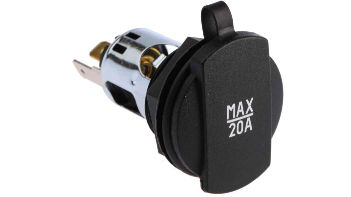 RS PRO Panel Mount, 15A Cigarette Lighter Socket RS