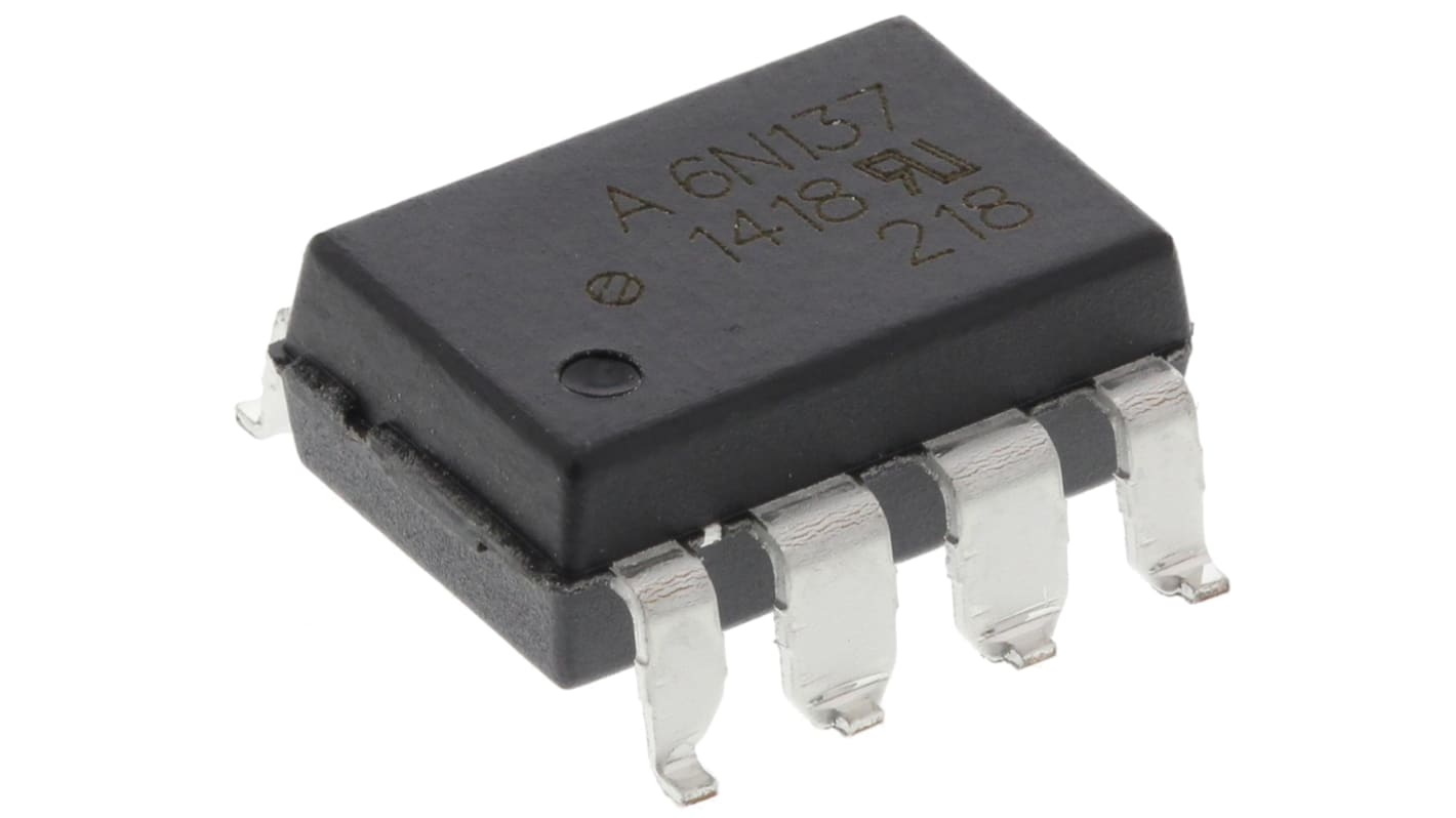 Broadcom 6N137 SMD Optokoppler DC-In / Transistor-Out, 8-Pin DIP, Isolation 3,75 kV eff